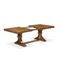9-Piece Acacia Wood Dining Table Set with Green Faux Leather Chairs Q717575