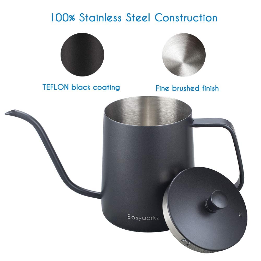 French Press and Gooseneck Pour Over Coffee Kettle 12 oz Stainless Steel V5579