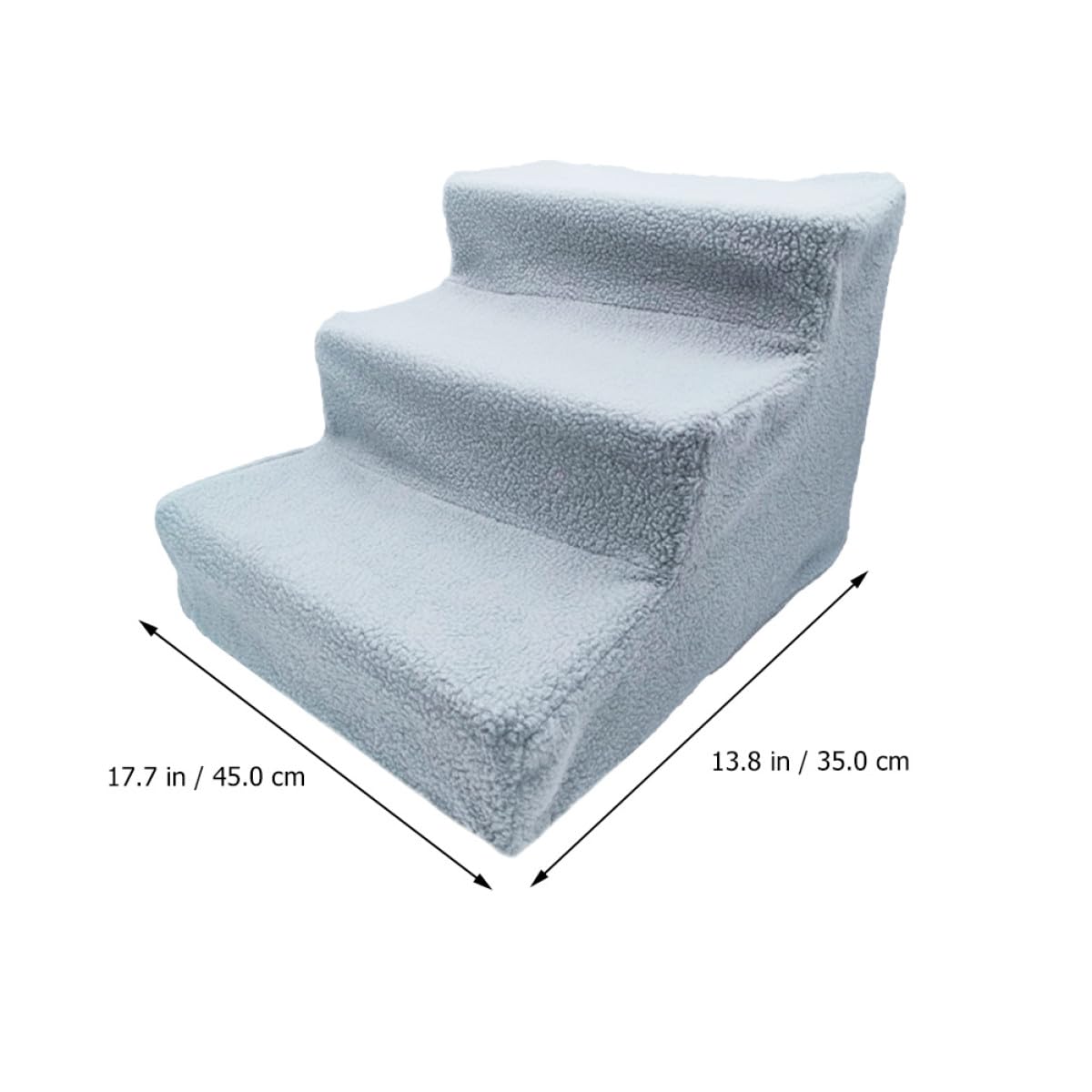 Gray Plush Non-Slip Pet Stairs Z74583