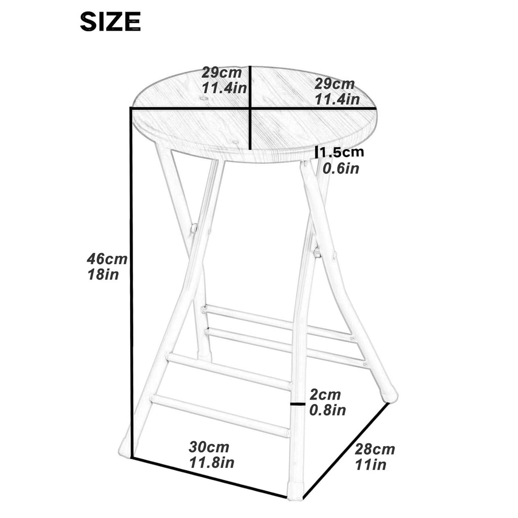Black Round Folding Stool with Metal Frame Q293