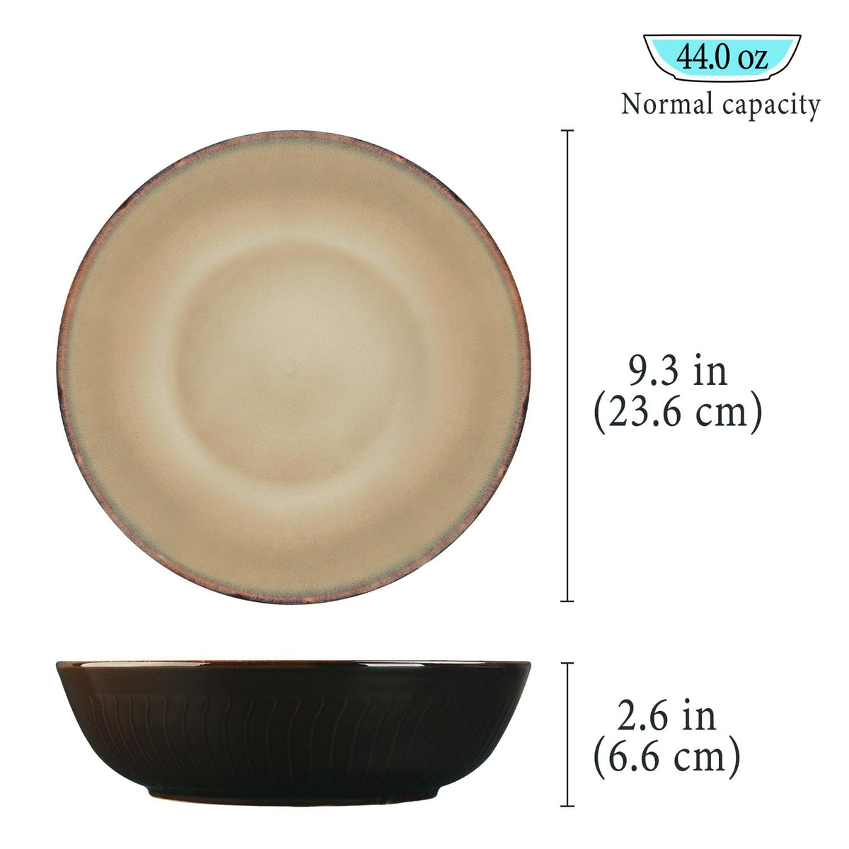 44 Ounce Ceramic Bowl Set of 4 V830