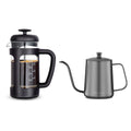French Press and Gooseneck Pour Over Coffee Kettle 12 oz Stainless Steel V5579