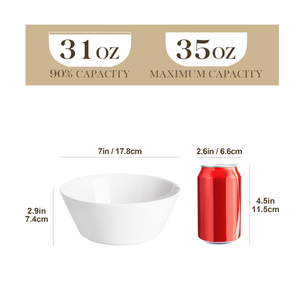 White 35 OZ Soup Bowls Set of 4 U965