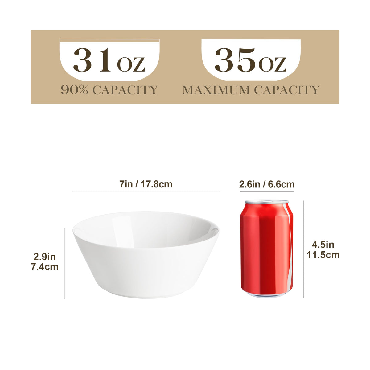 White 35 OZ Soup Bowls Set of 4 U965