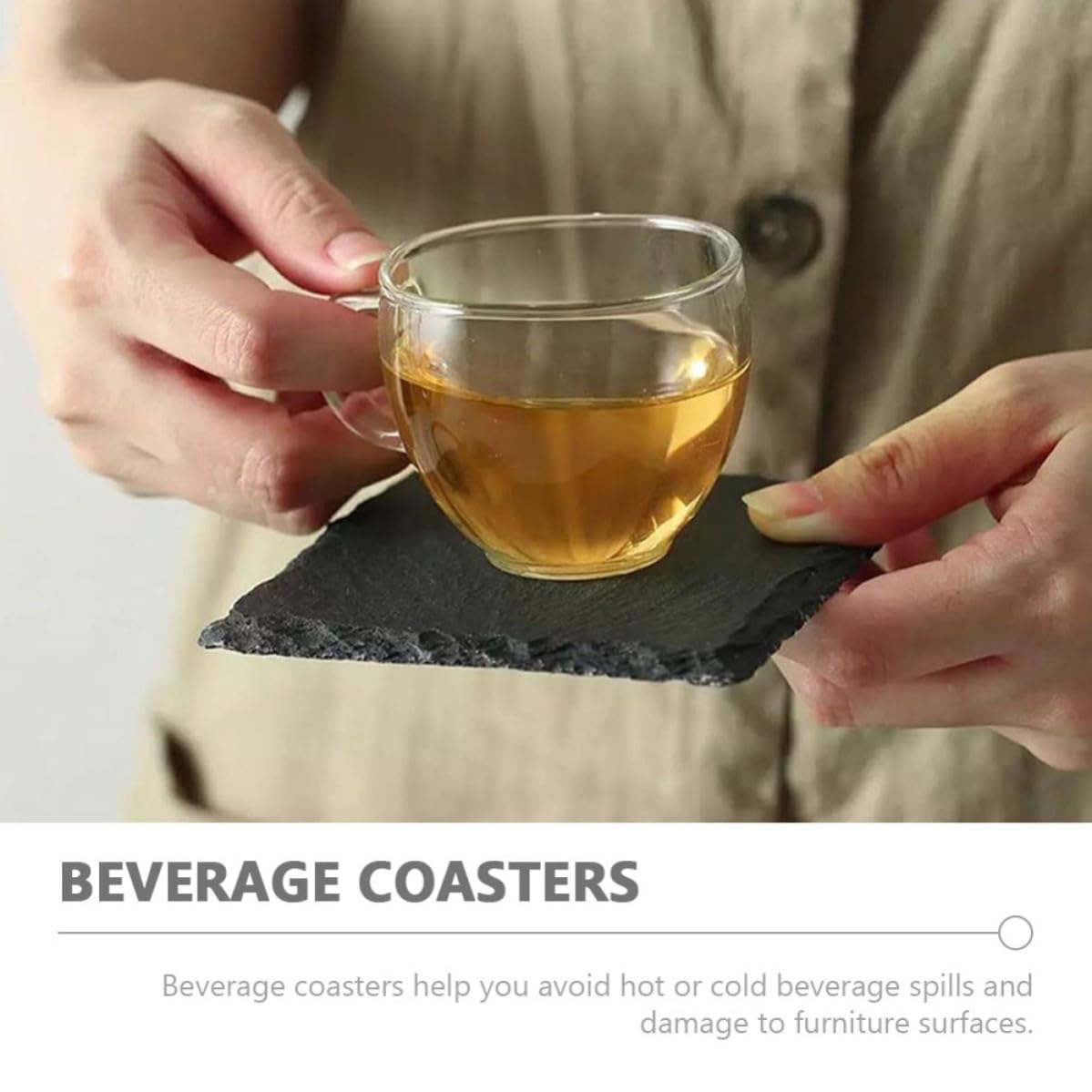 Natural Stone Cup Coaster Set 12pcs S454002