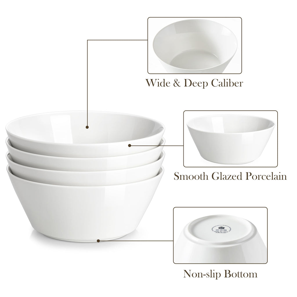 White 35 OZ Soup Bowls Set of 4 U965