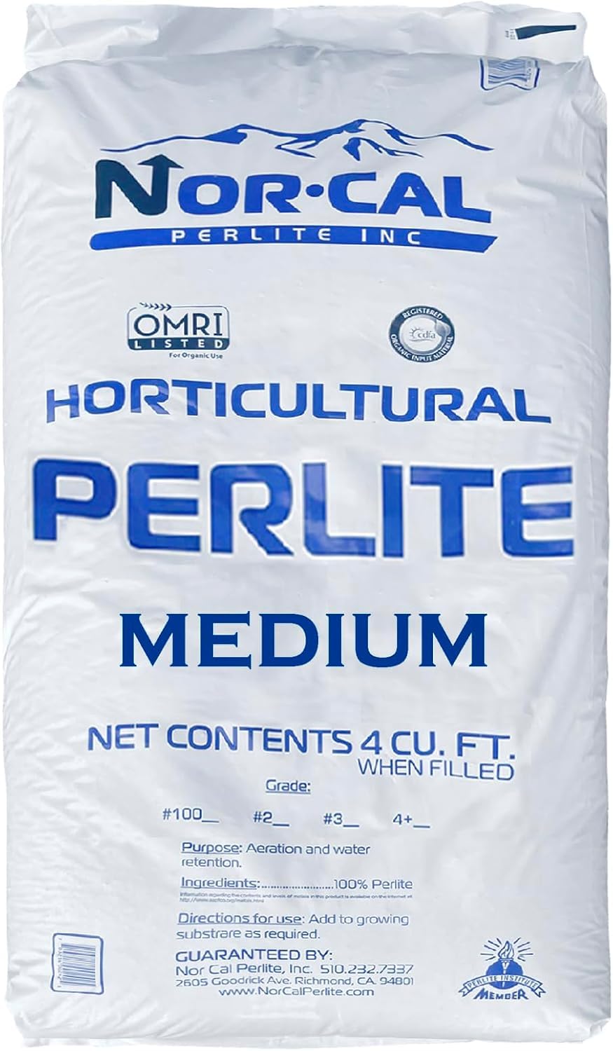 Perlite Horticultural Medium Grade Soil Additive 4 Cubic Feet 1 Bag J7896