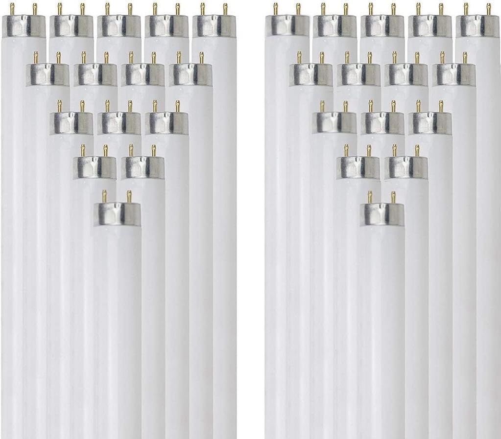 24 Inch T8 Fluorescent Tube Light Bulb 17W 3500K Neutral White G13 Base Pack of 30 K8182