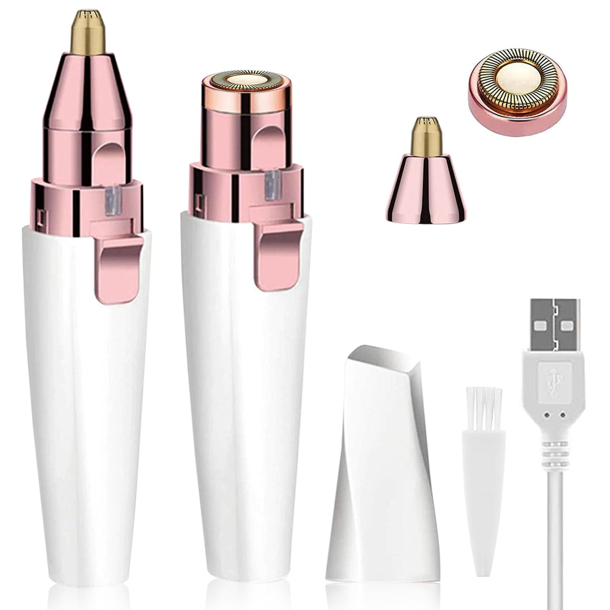 Facial Hair Remover 2-in-1 Rechargeable Epilator White F3838