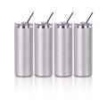 4 Pack 20 OZ Glitter Silver Tumblers D523588