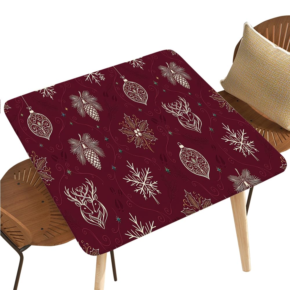 Fitted Square Oval Tablecloth with Elastic Edges 30"x30" Z37356