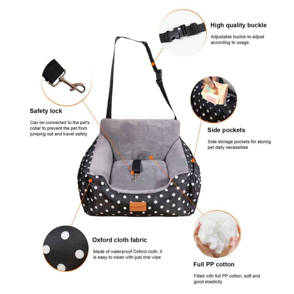 2-in-1 Waterproof Pet Car Seat & Car Bed O971455