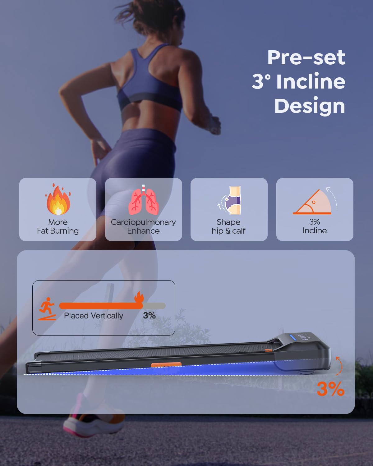 Walking Pad Treadmill with 10% Incline Y705443