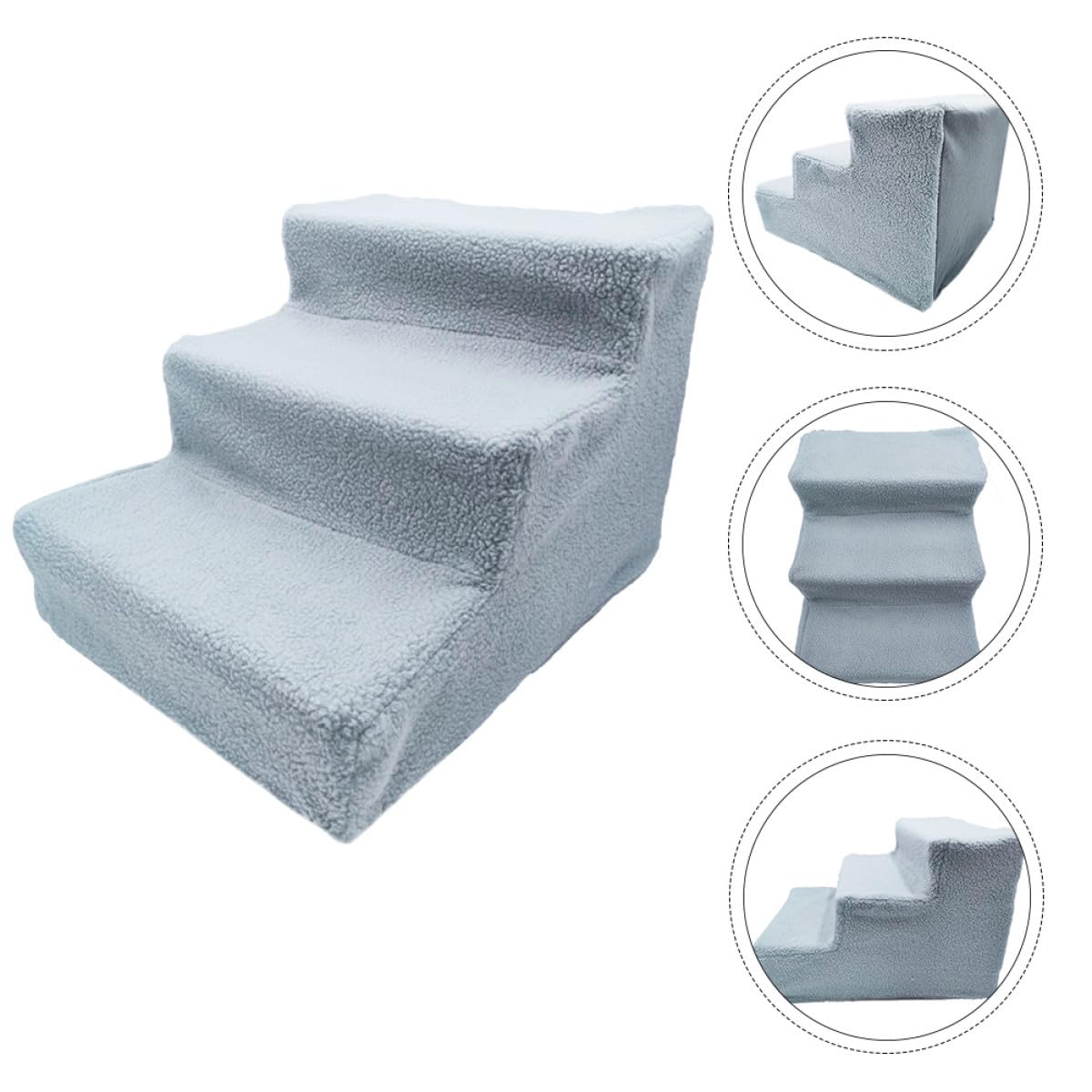 Gray Plush Non-Slip Pet Stairs Z74583