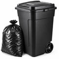 50 Gallon Wheeled Plastic Trash Can with Lid and Handle N312