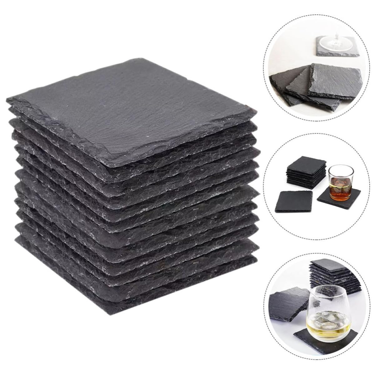 Natural Stone Cup Coaster Set 12pcs S454002