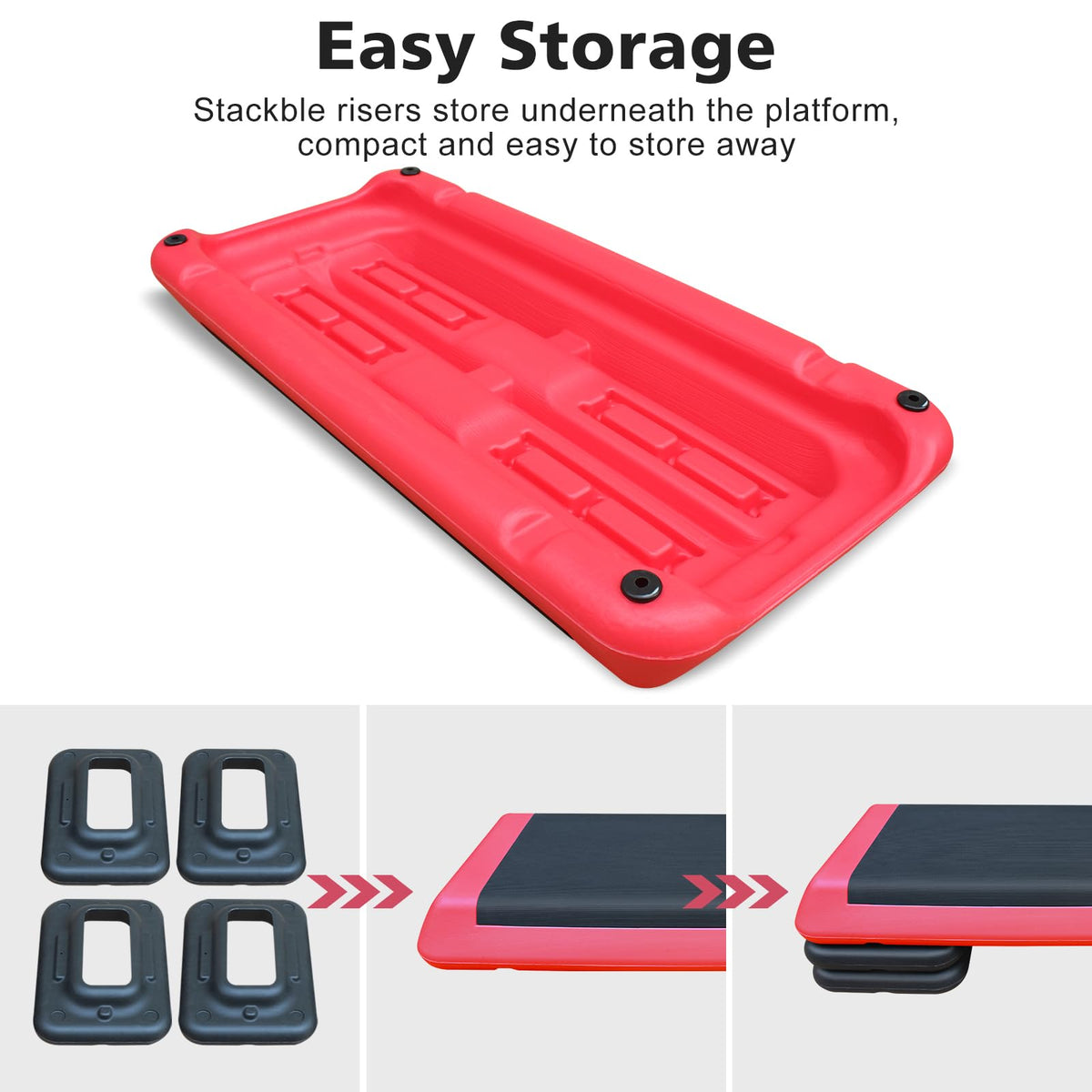 28.5'' Adjustable Aerobic Step Platform with 4 Stackable Risers E85117