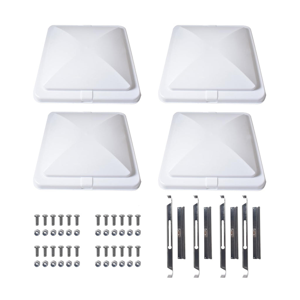 4 Pack 14 x 14 White RV Roof Vent Cover R377