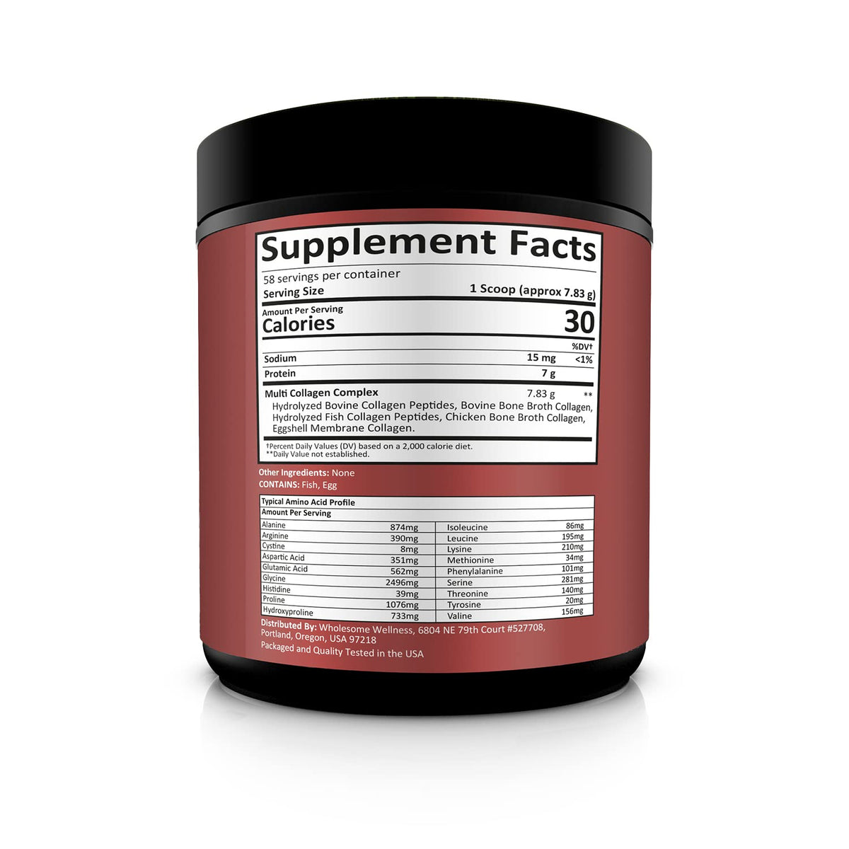 Multi Collagen Peptides Protein Powder, 5 Types Hydrolyzed, Grass-Fed, Non-GMO, Unflavored D90181