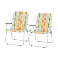 Webbed Lawn Chairs Set of 2 Lightweight X313