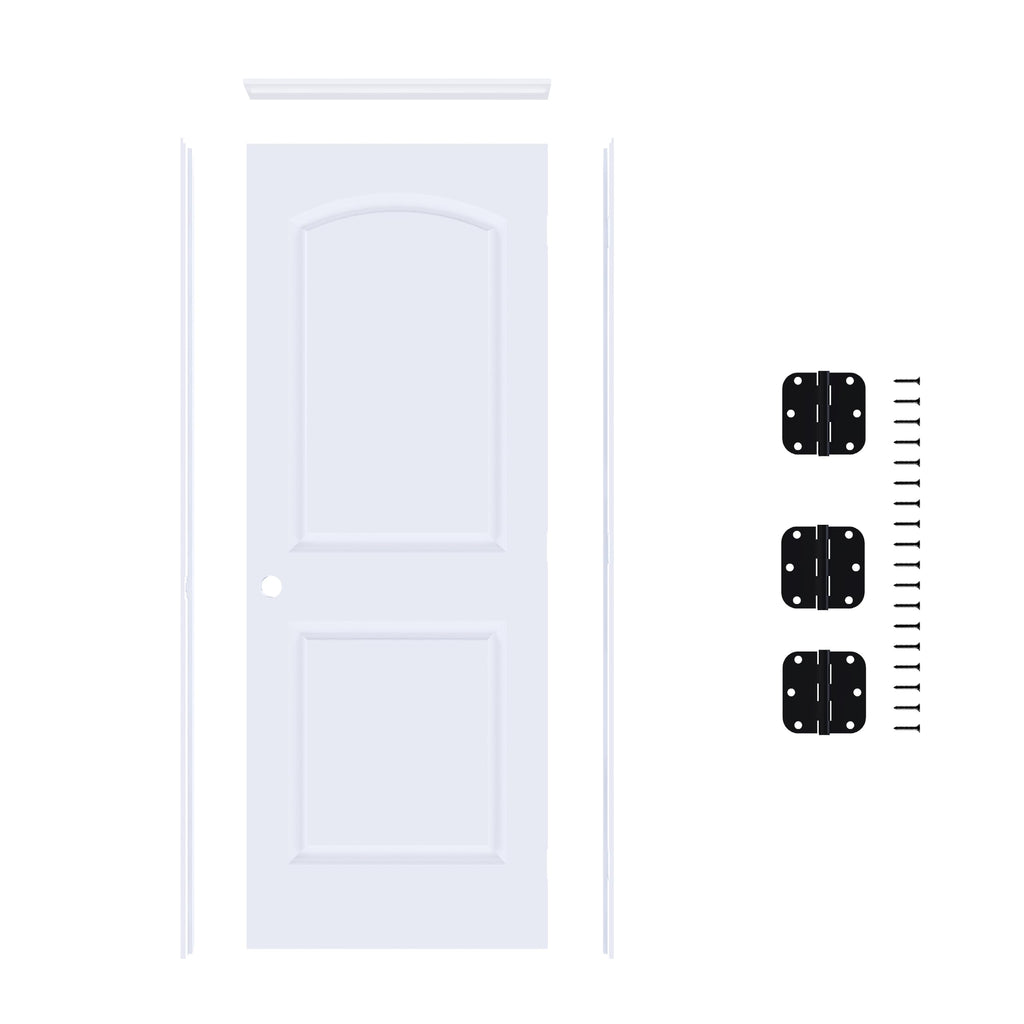 36"x80" Left-Hand Prehung Interior Door with Jamb Kit & Matte Black Hinges L71753