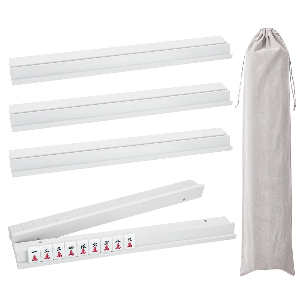 4PCS Wooden Mahjong Racks with Magnetic Pushers P731