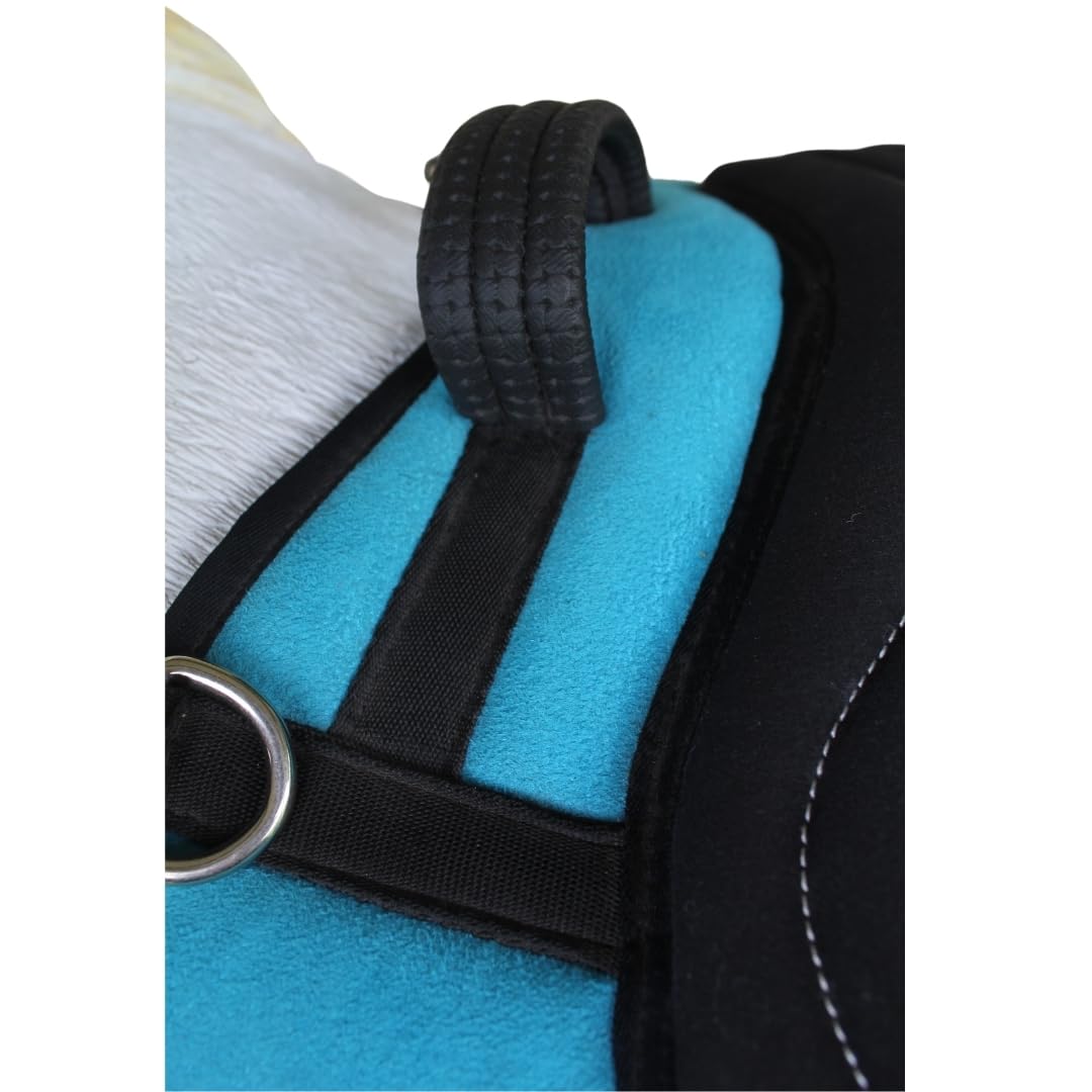 Turquoise Fleece Padded Bareback Pad with Cinch I275