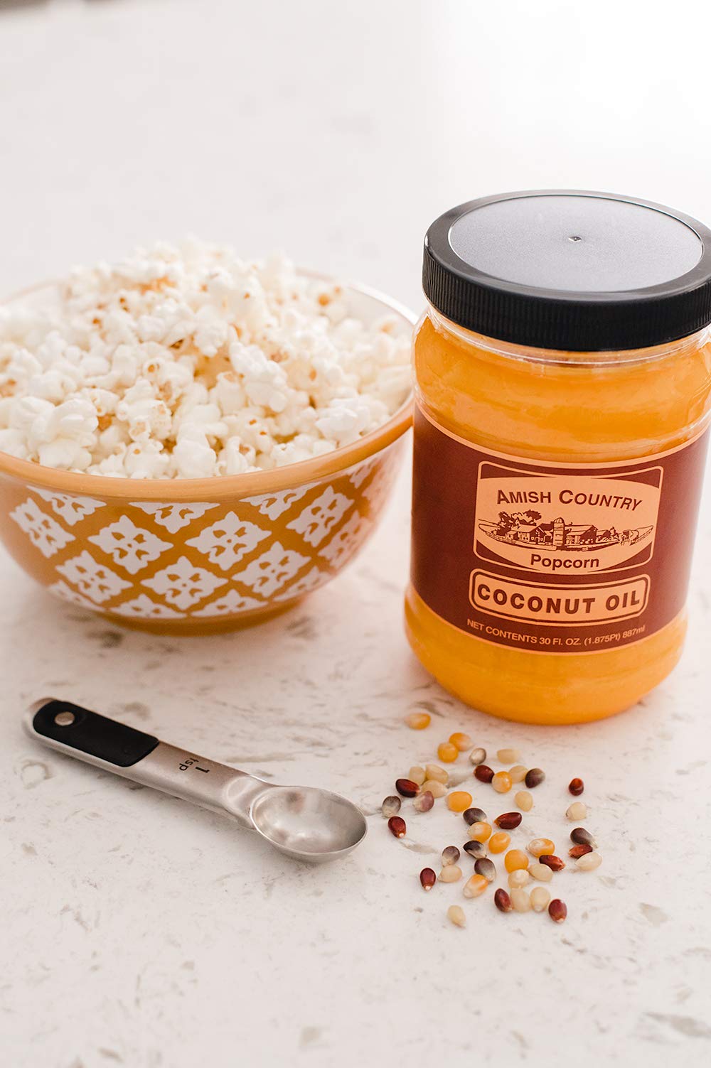 6 lb Baby White Popcorn, 30 oz Coconut Oil, 5.5 oz Butter Salt Bundle R2157