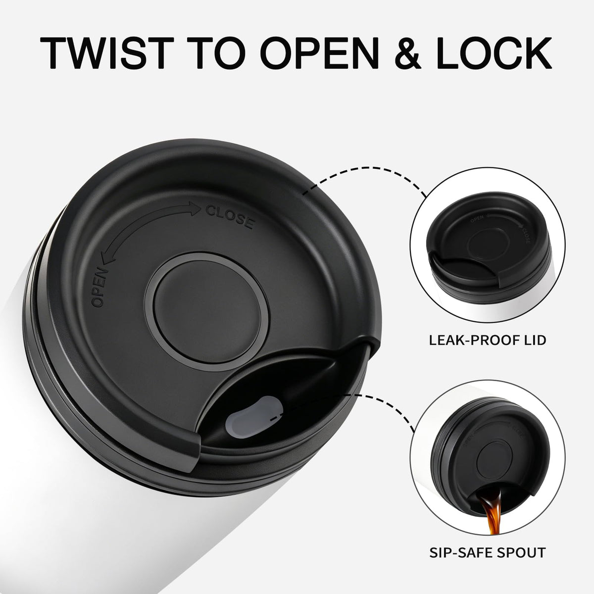 16 oz Insulated Stainless Steel Travel Coffee Mug A531750