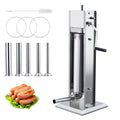 Manual 15LBS Stainless Steel Sausage Stuffer with 5 Stuffing Tubes K139208
