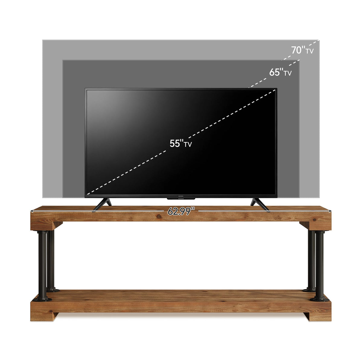 Solid Wood TV Stand for 75-Inch TV O6889