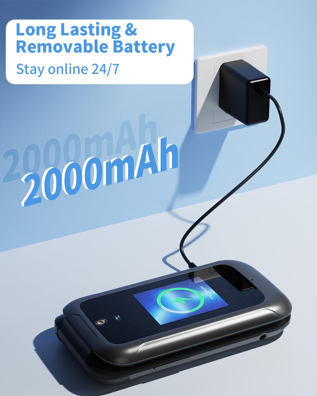 Unlocked 4G Flip Phone with Dual Screen J4264