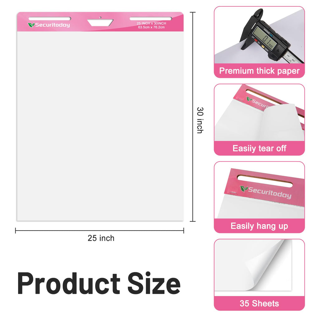 Sticky Easel Pad 25 x 30 Inch Flip Chart Paper 30 Sheets 4 Pads M600253