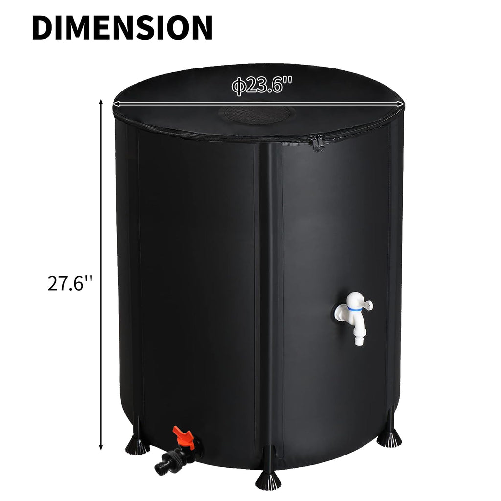 Collapsible 50 Gallon Rain Barrel with Spigot R420