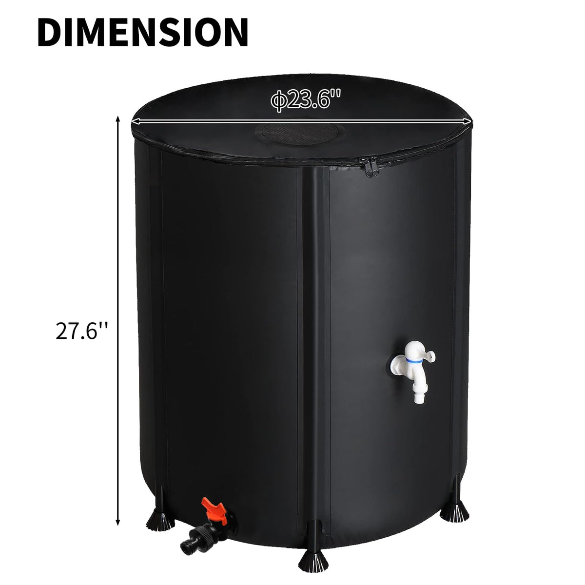 Collapsible 50 Gallon Rain Barrel with Spigot R420