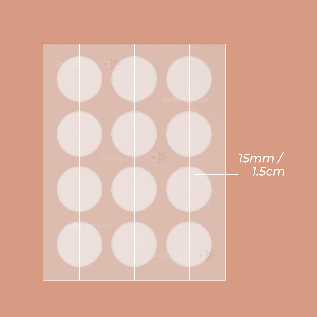 15 mm Hydrocolloid Cold Sore Patches with Lysine, Honey, Zinc & Lemon Balm, 24 Count J3434