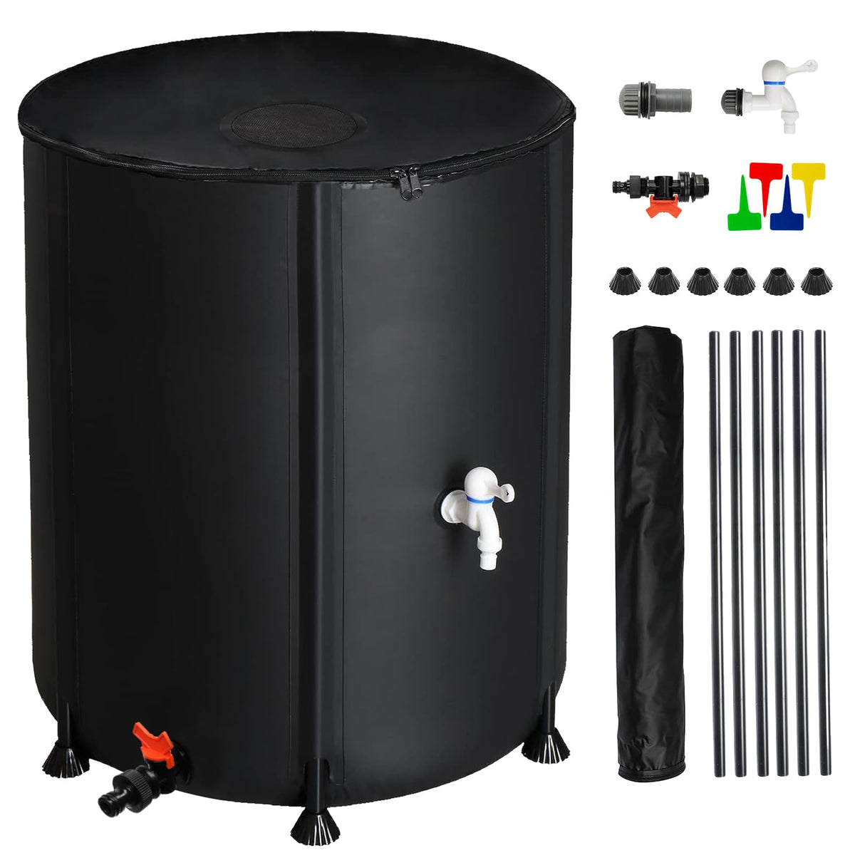 Collapsible 50 Gallon Rain Barrel with Spigot R420