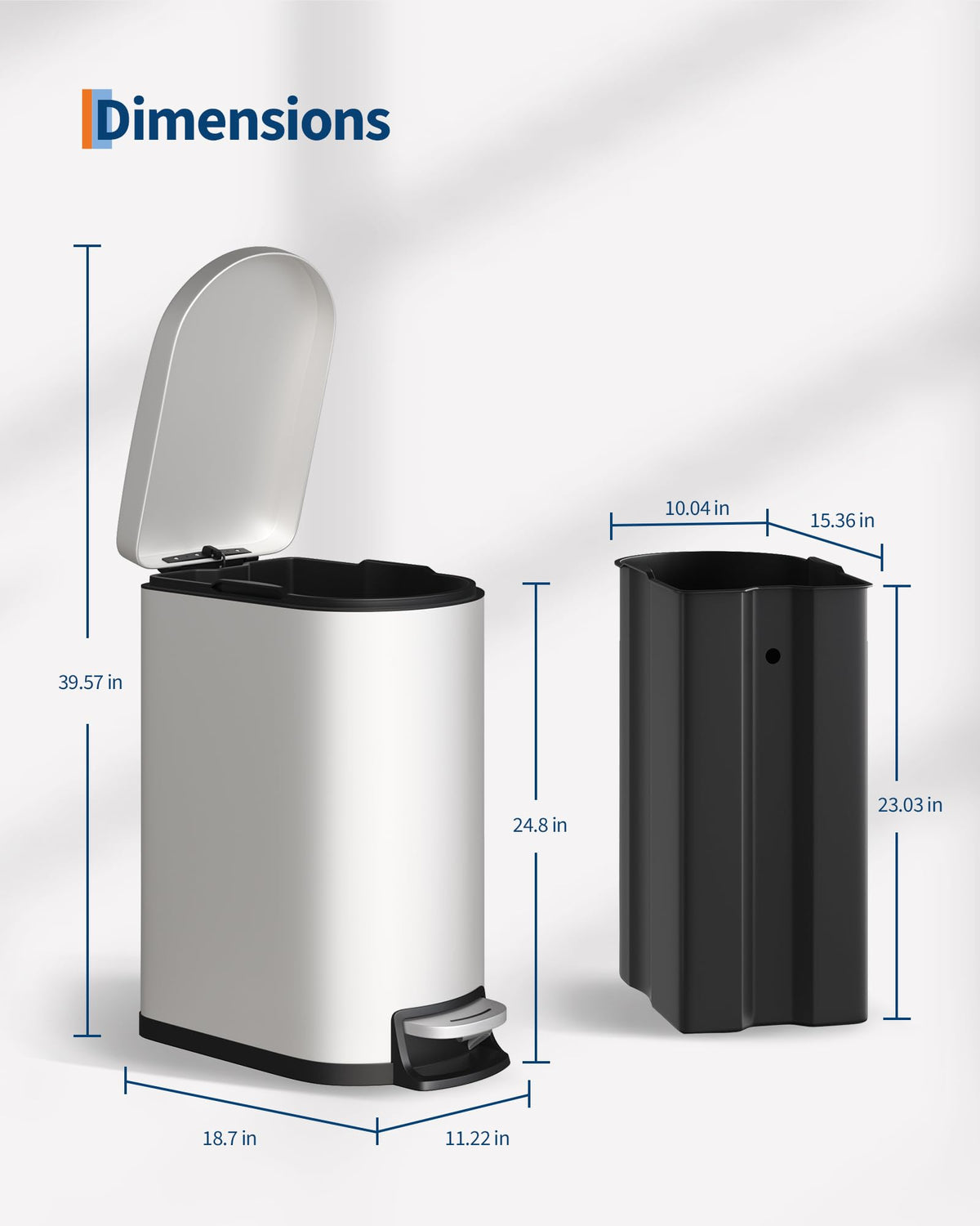 13.2 Gallon Stainless Steel Kitchen Trash Can R500