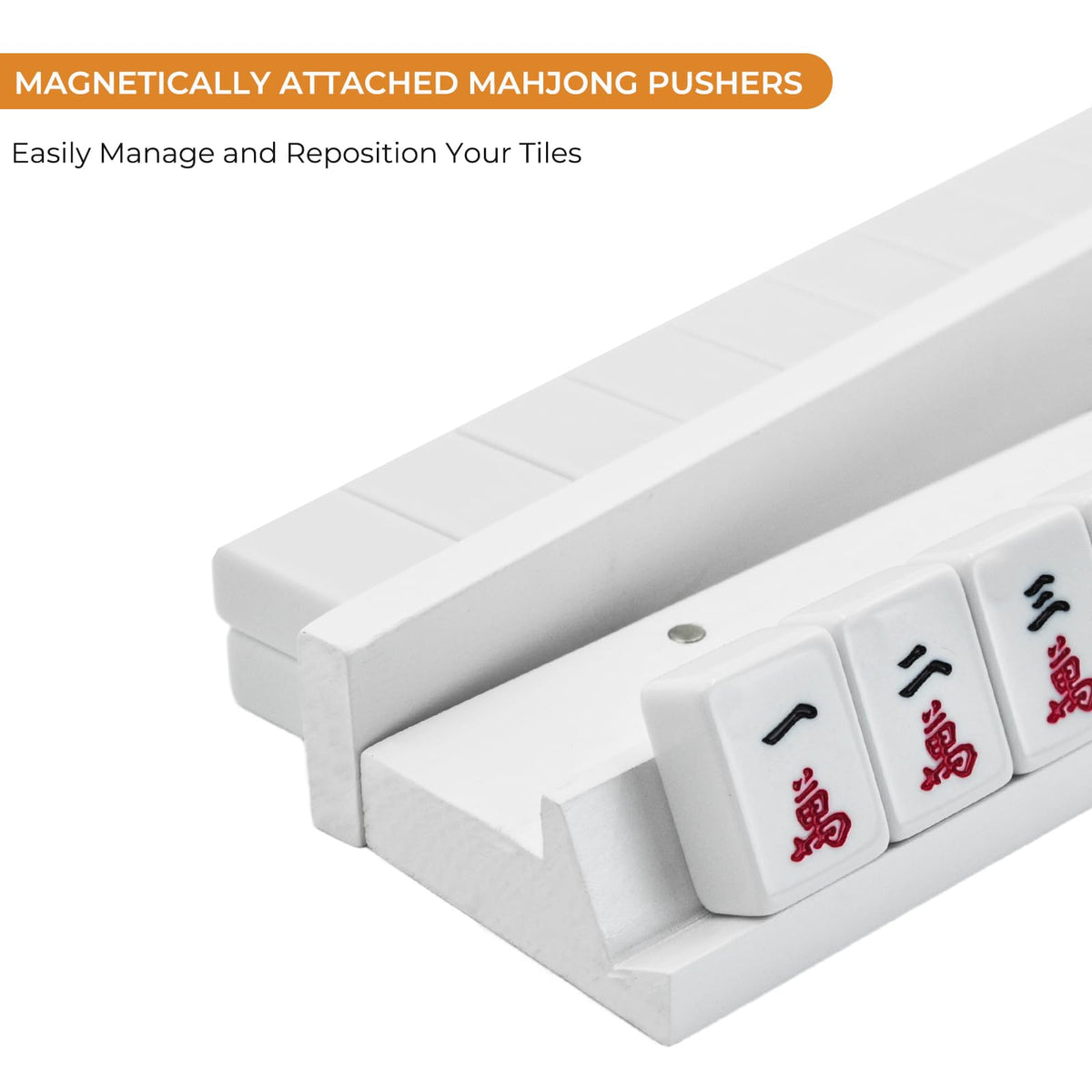 4PCS Wooden Mahjong Racks with Magnetic Pushers P731