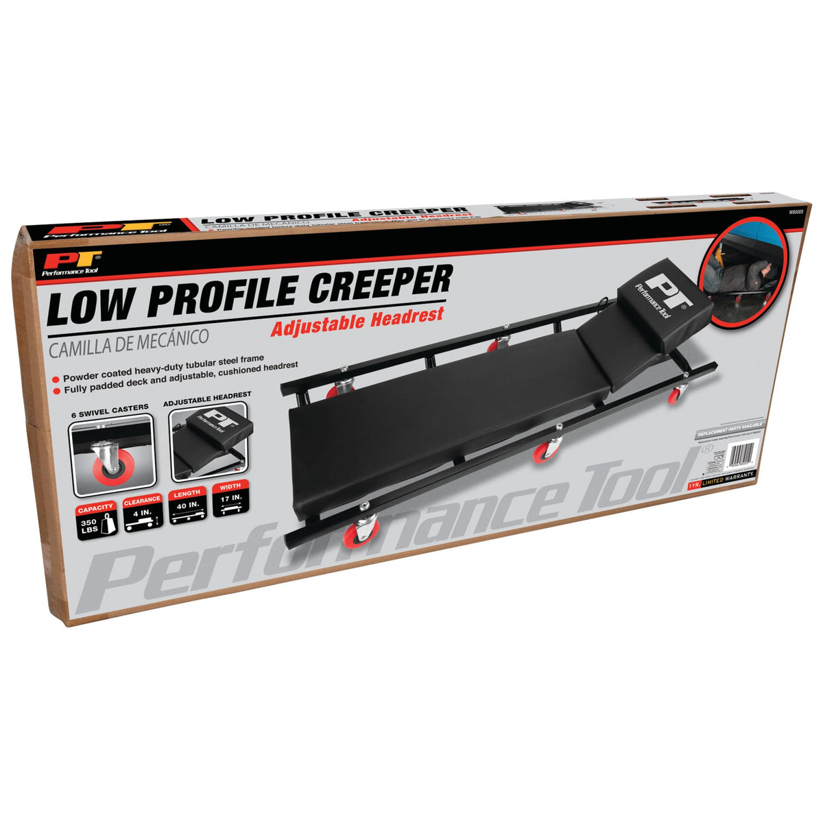 40 in. 6-Caster Rolling Shop Creeper Q848