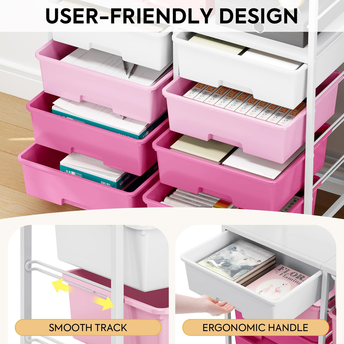Rolling Storage Cart with 8 Drawers H428