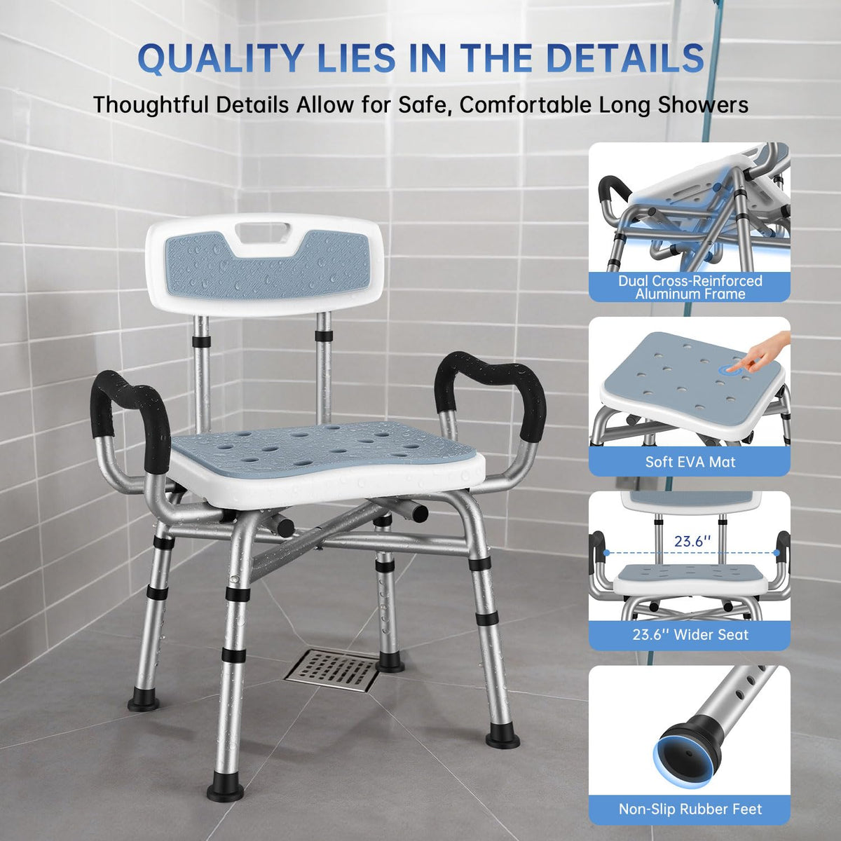 Shower Chair with Arms and Back F463266