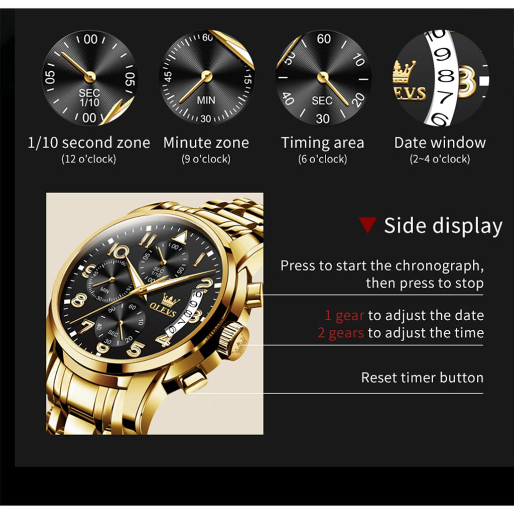 Waterproof Stainless Steel Quartz Analog Watch D916803