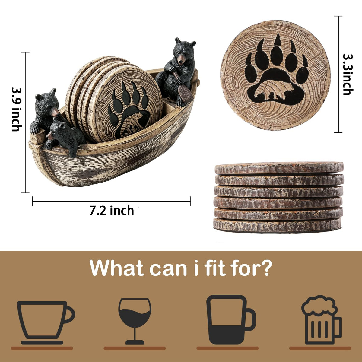 6 Non-Slip Bar Coasters P59700
