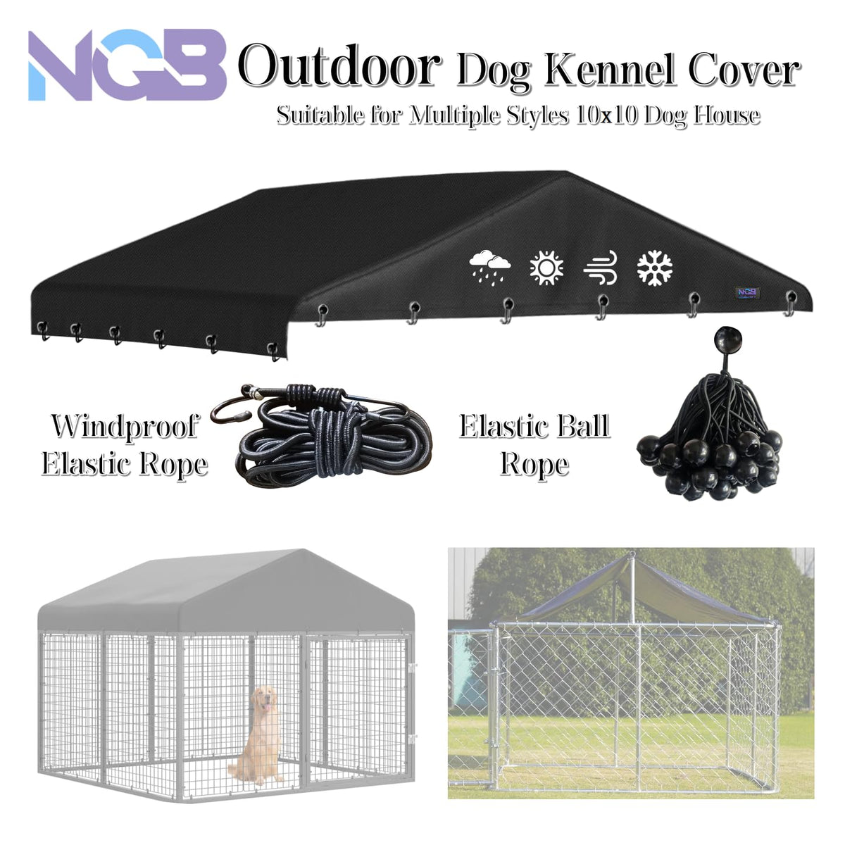 Waterproof Oxford Fabric Outdoor Kennel Cover P8215