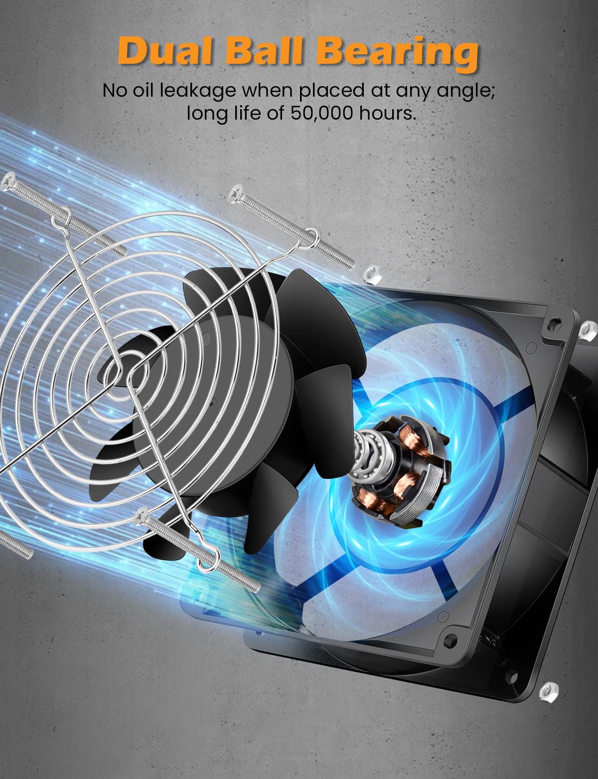 120mm x 38mm 120V Dual Ball Bearing Axial Fan W743970