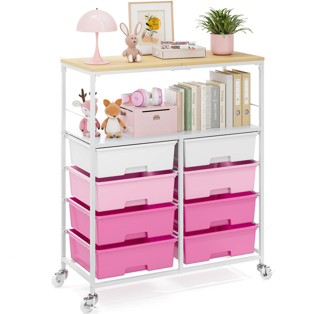Rolling Storage Cart with 8 Drawers H428