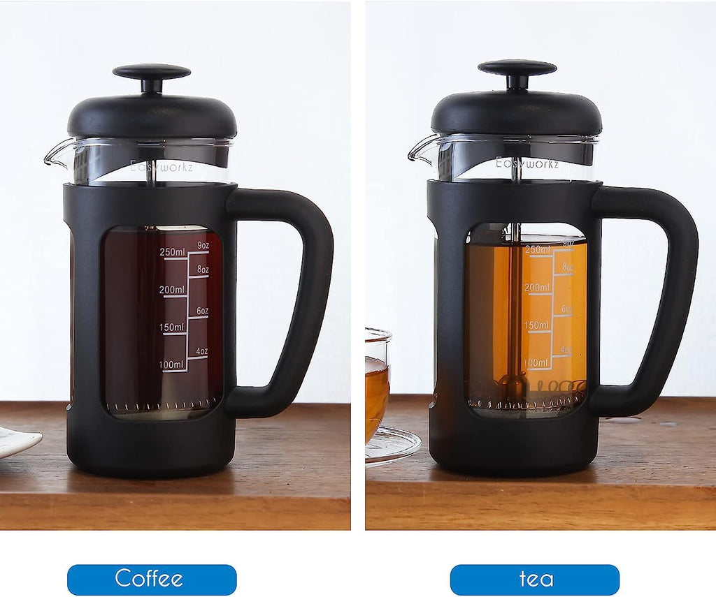 French Press and Gooseneck Pour Over Coffee Kettle 12 oz Stainless Steel V5579