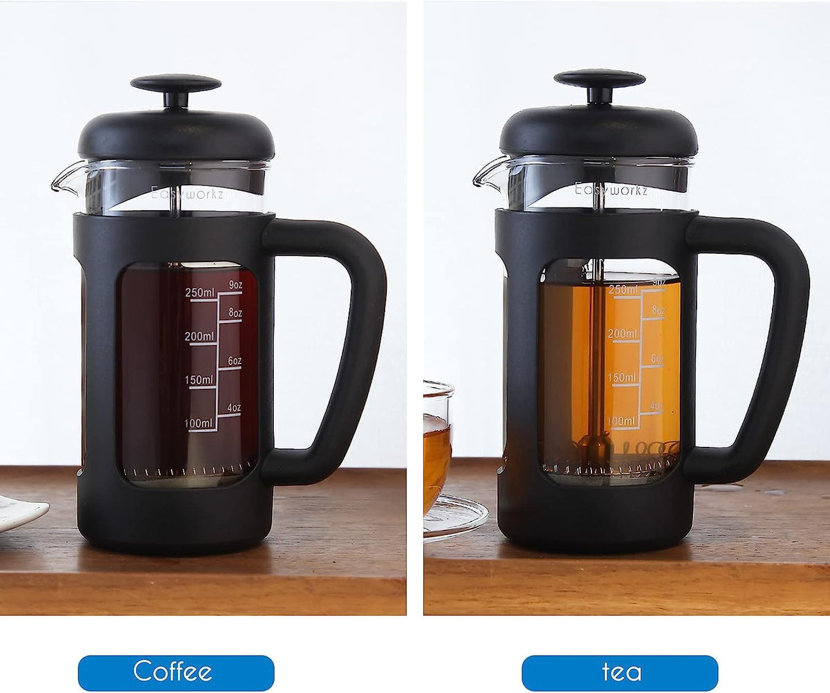 French Press and Gooseneck Pour Over Coffee Kettle 12 oz Stainless Steel V5579