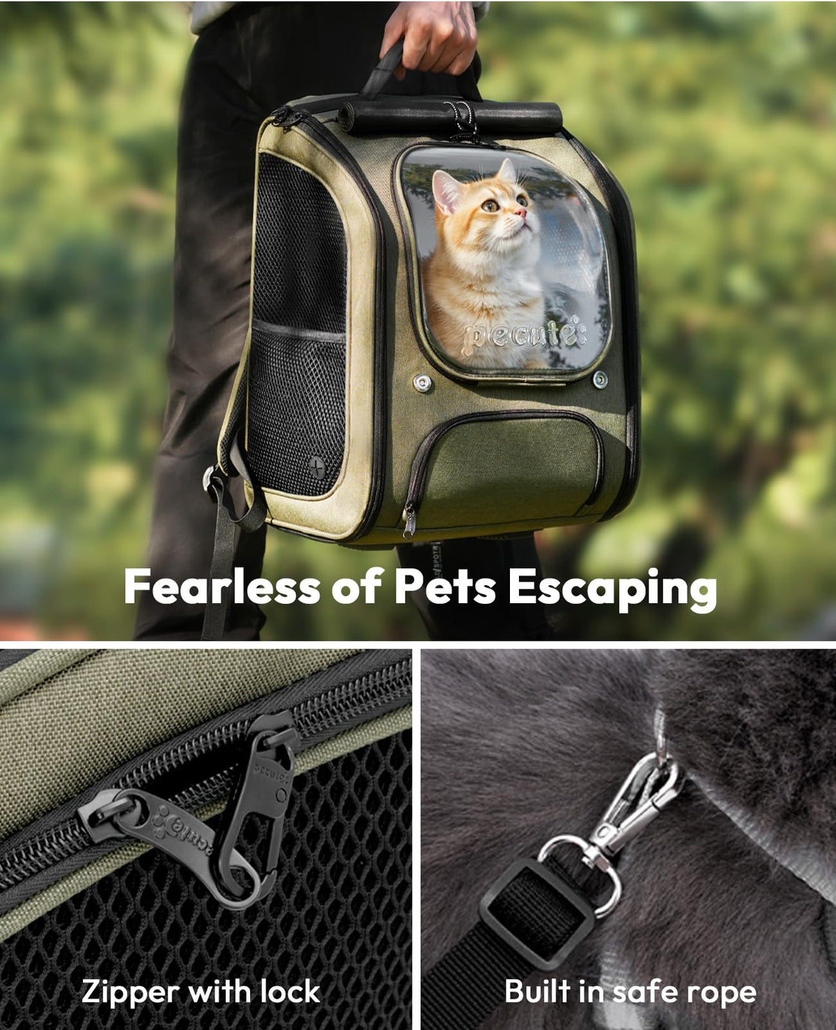 Green Cat Backpack Carrier G796076